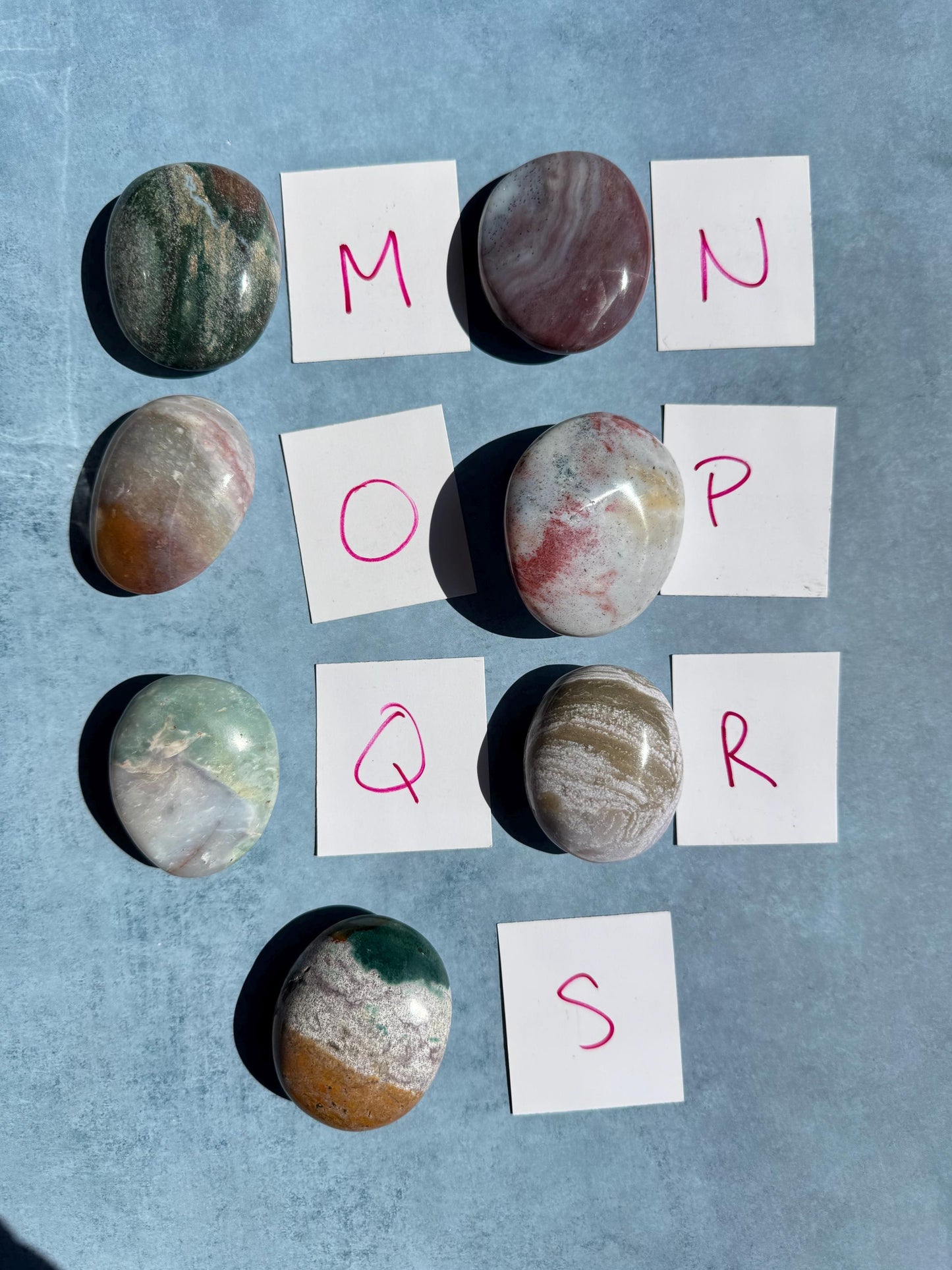 Sea Jasper Palm Stones from Madagascar - Set 3
