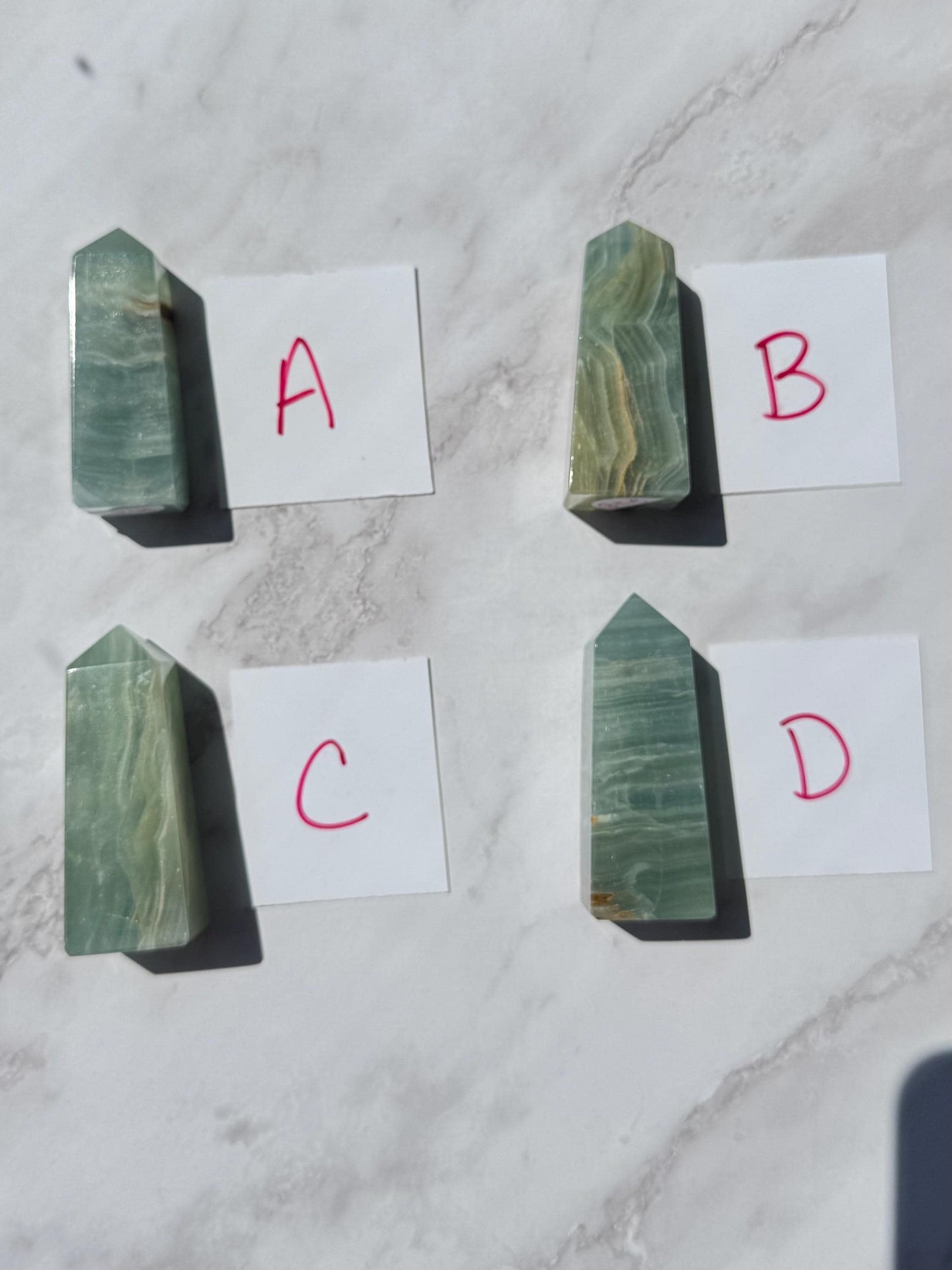 Blue Lemurian (Calcite) Towers from India - YOU CHOOSE