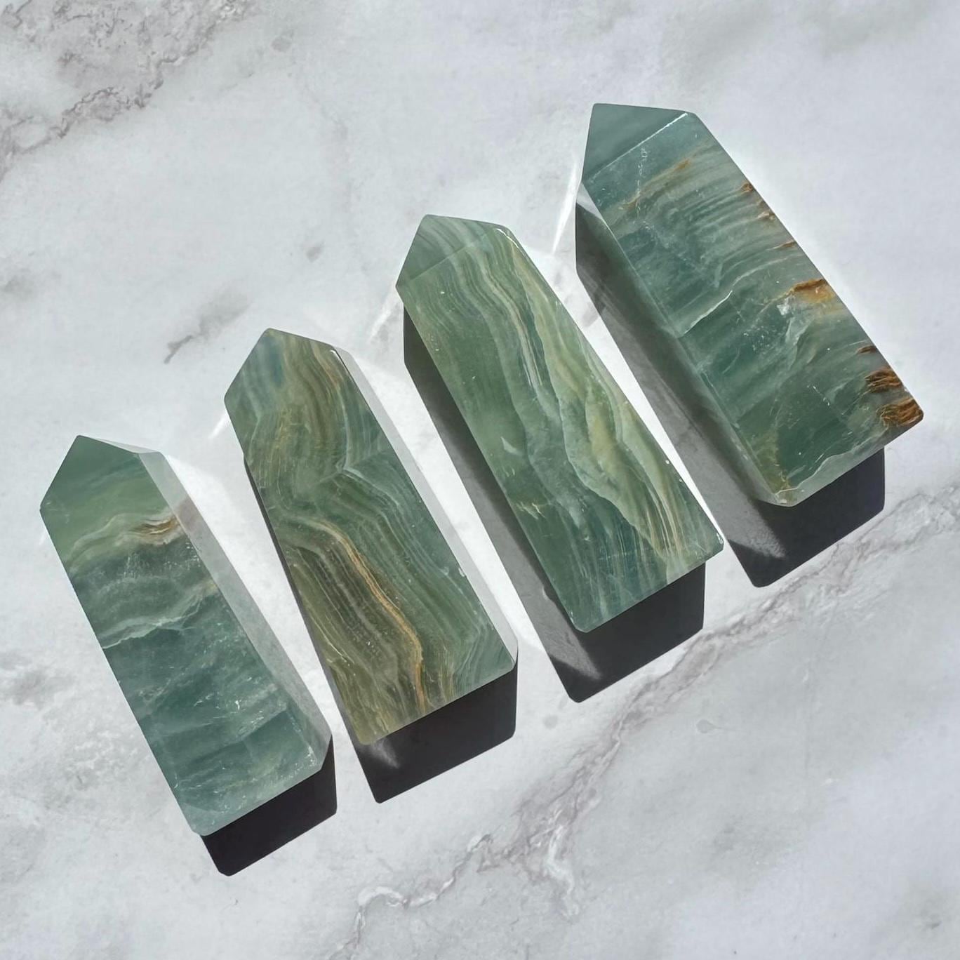 Blue Lemurian (Calcite) Towers from India - YOU CHOOSE