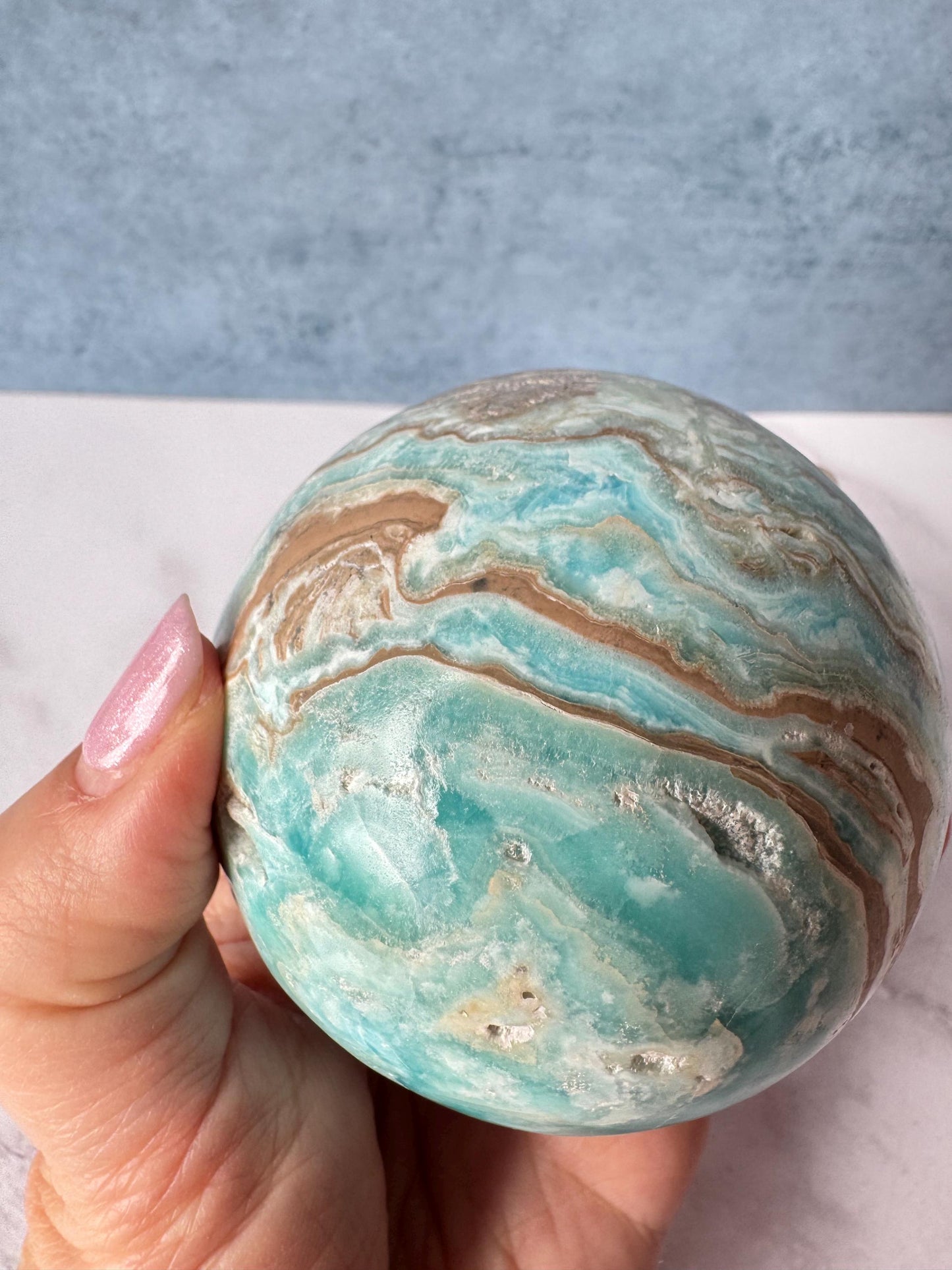 Caribbean Calcite Sphere (2.9") - Crystals for Home Decor