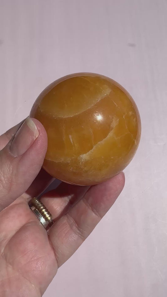 Orange Calcite Sphere - Item A