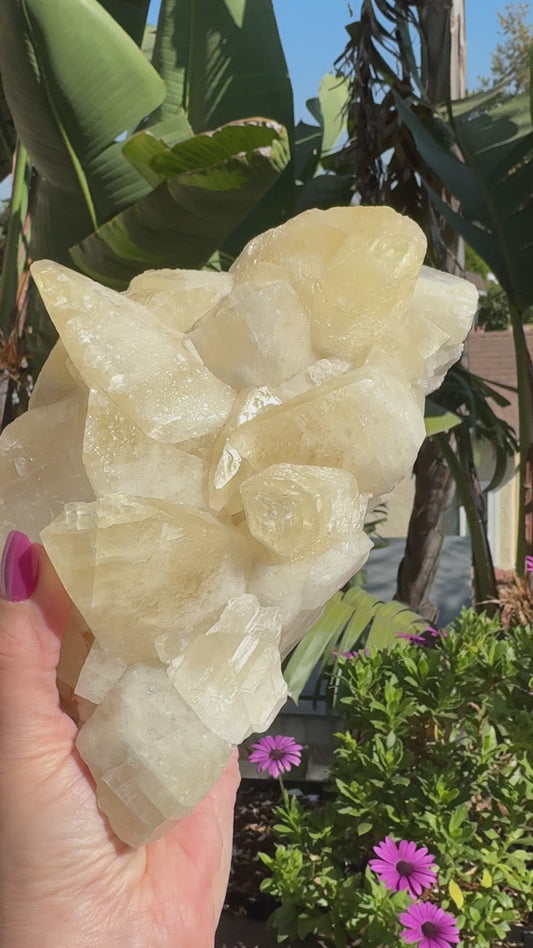 Yellow Calcite Cluster Statement Piece
